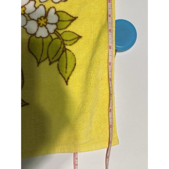 vintage 70s fieldcrest coordinated fashion flowers towel Yellow Floral 25x44 - Picture 2 of 5